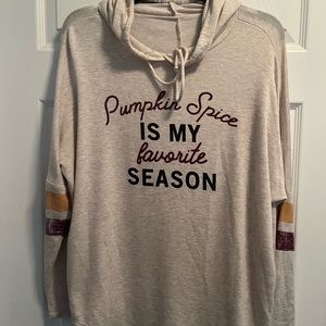 Pumpkin spice sweatshirt with funnel neck Medium